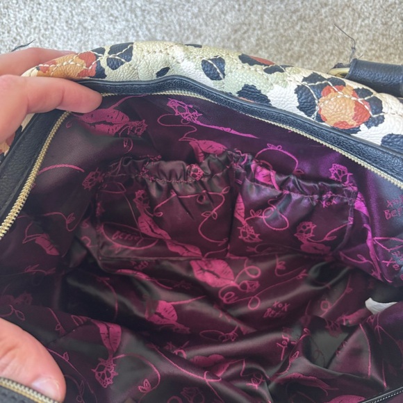 Betsey Johnson Cheetah Print Quilted Satchel Purse Shoulder Bag Y2K Retro Animal - Picture 10 of 16